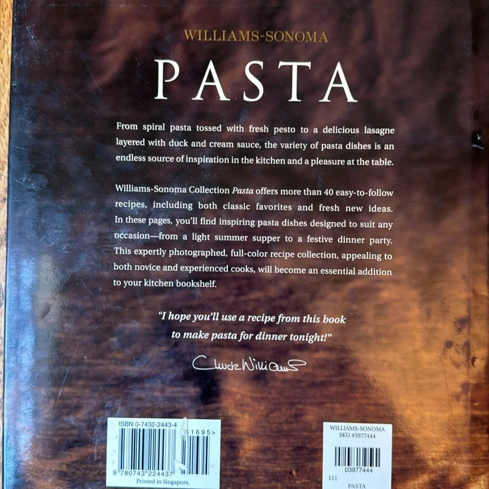 Williams Sonoma Pasta cookbook